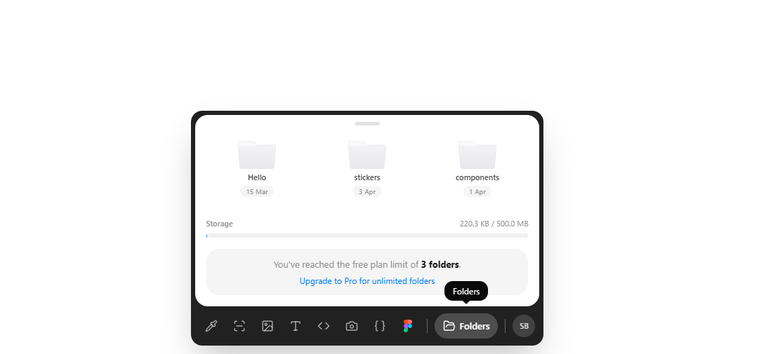PocketUI toolbar floating on any website